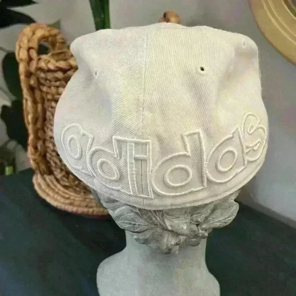 Adidas Cream colored/ white logo hat size 7 1/4
